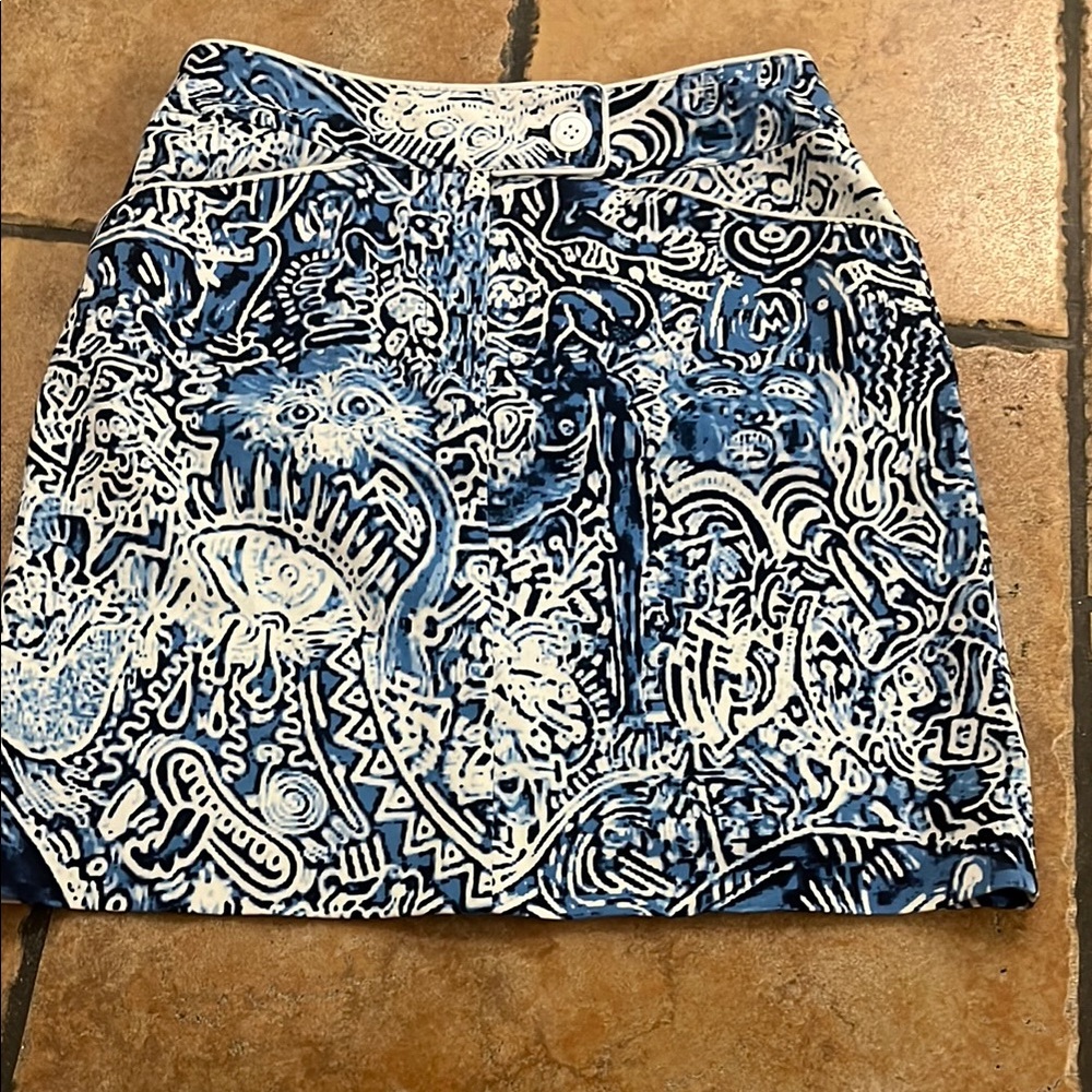 Etcetera blue/white/navy skirt sz 2